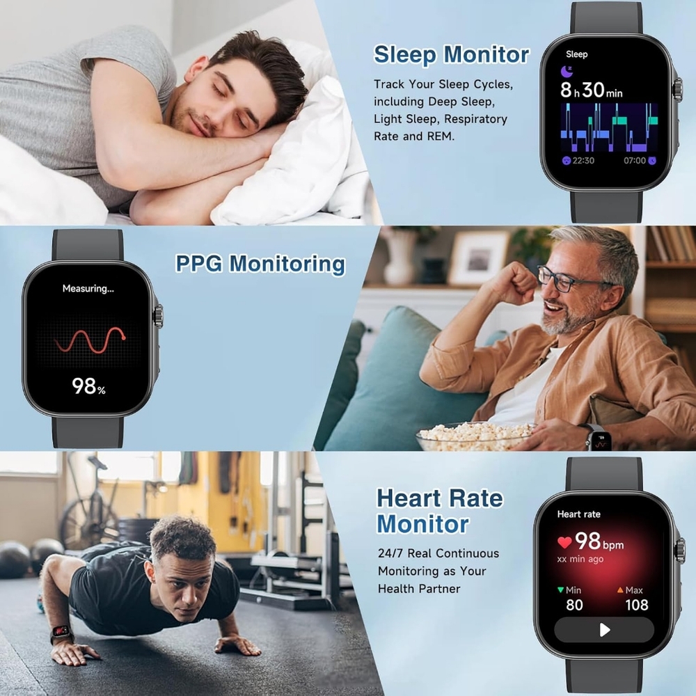 New GCZ Smart Watch, AI Voice Control, Waterproof, Android & iOS - Picture 5 of 9